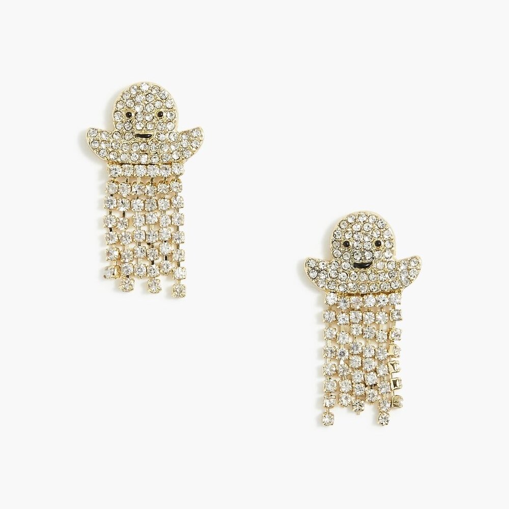 JCrew Factory Pave Crystal Ghost earrings